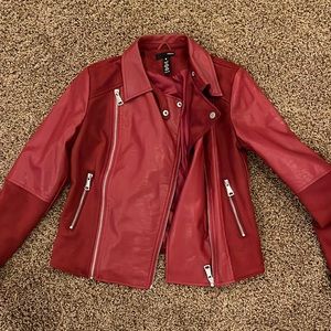 Aqua Suede/Leather Red Jacket